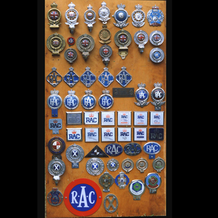 Dave Leverage's Display of RAC UK car badges 