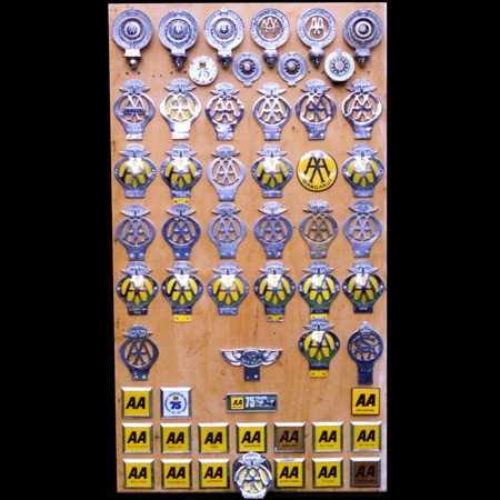 Dave Leverage's Display of AA New Zealand car badges 