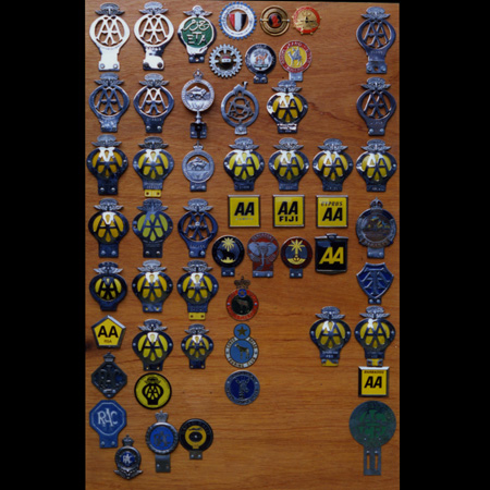 Dave Leverage's Display of AA African car badges 
