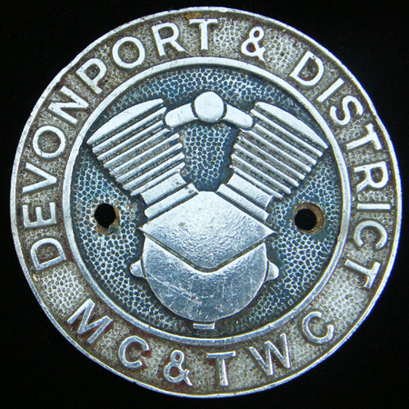 Devonport & District Motor Cycle & Three Wheeler Club Car Badge