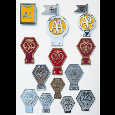 Display of AA Committe Member and Industrial Vehicle Car Badges