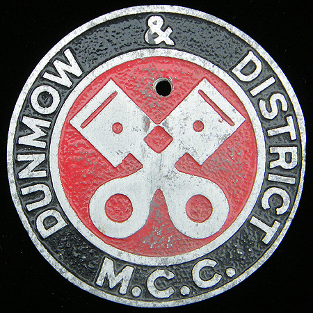Dunmow & District Motor Cycle Club Car Badge