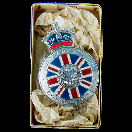 Edward VIII Coronation 1937 Car Badge