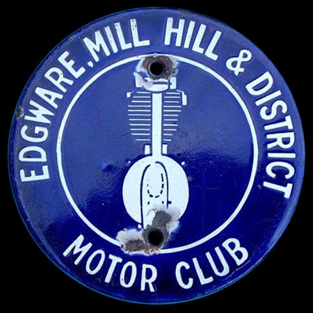 Edgware, Mill Hill & District Motor Club Car Badge