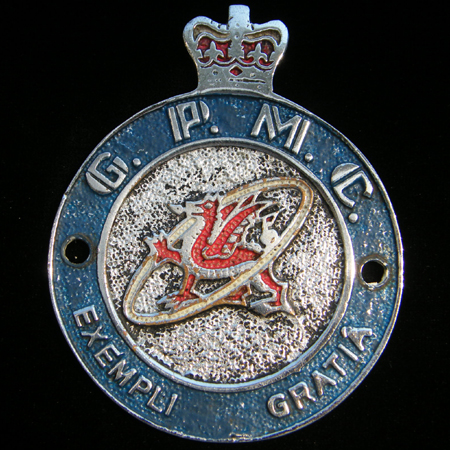 Glamorgan Police Motor Club Car Badge