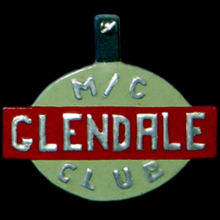 Glendale Motor Cycle Club Car Badge
