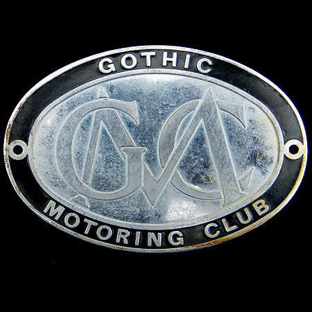 Gothic Motoring Club Car Badge