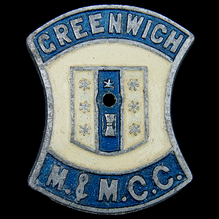 Greenwich Motor & Motor Cycle Club Car Badge