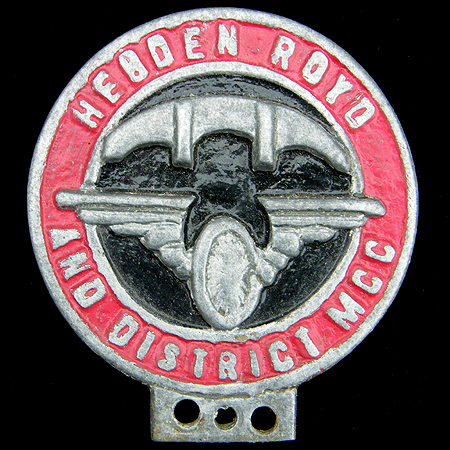 Hebden Royd and District Motor Cycle Club Car Badge