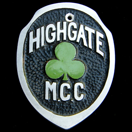 Highgate Motor Cycle Club Car Badge