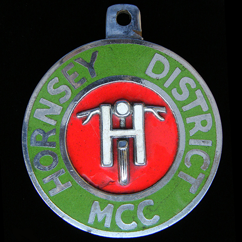 Hornsey  District Motor Cycle Club Car Badge