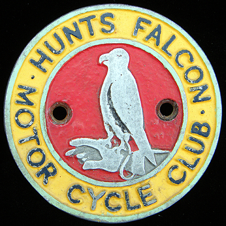 Hunts Falcon Motor Cycle Club Car Badge