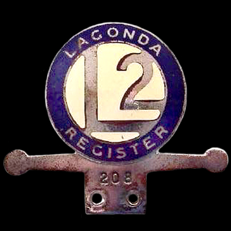 Lagonda L2 Register Car Badge
