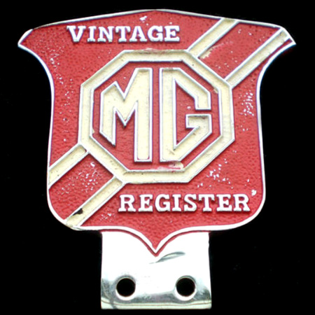 MG Vintage Register Car Badge