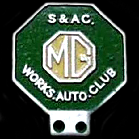 MG Works Auto Club Car Badge