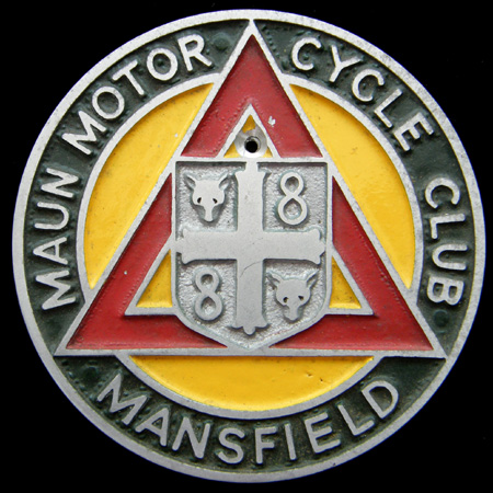 Mansfield Maun Motor Cycle Club car badge