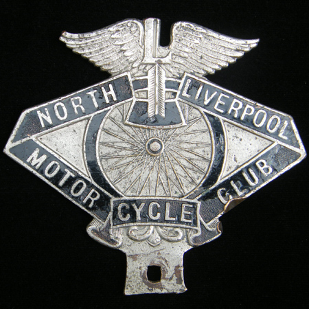 North Liverpool Motor Cycle Club Car Badge
