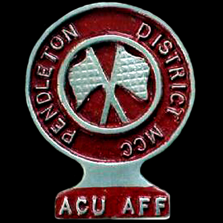 Pendleton District Motor Cycle Club Car Badge
