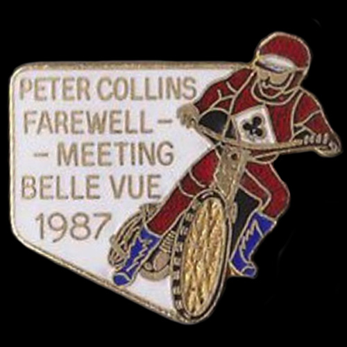 Peter Collins Speedway lapel badge
