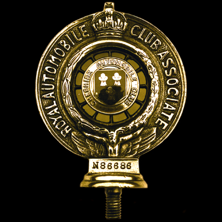 Royal Automobile Club Associate Cheshire Automobile Club Car Badge