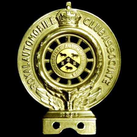 Royal Automobile Club Associate Huddersfield Automobile Club Car Badge  
