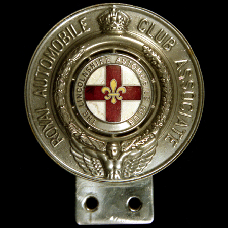 Royal Automobile Club Associate Lincolnshire Automobile Club Car Badge  