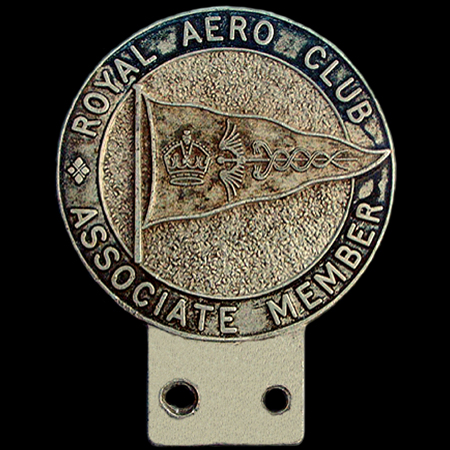 Royal Aero Club Associate Member Car Badge