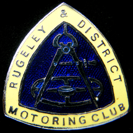 Rugeley & District Motoring Club lapel badge