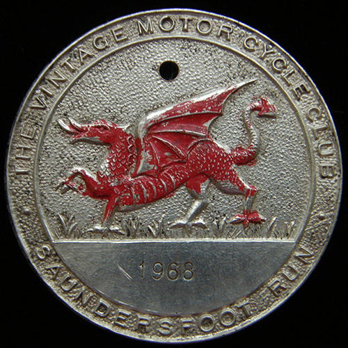 Vintage Motor Cycle Club Saundersfoot Run badge