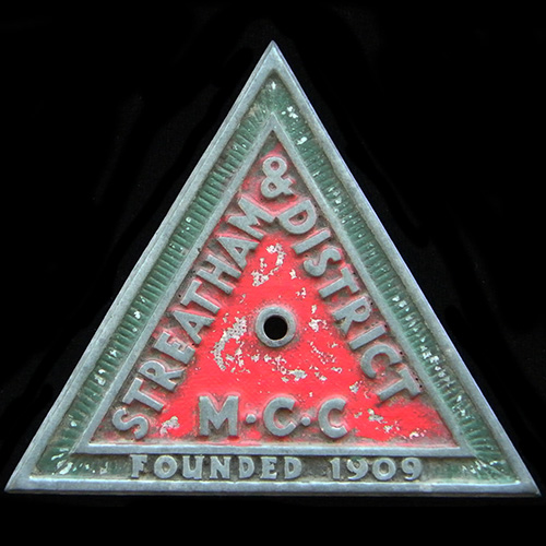 Streatham & District Motor Cycle Club Car Badge