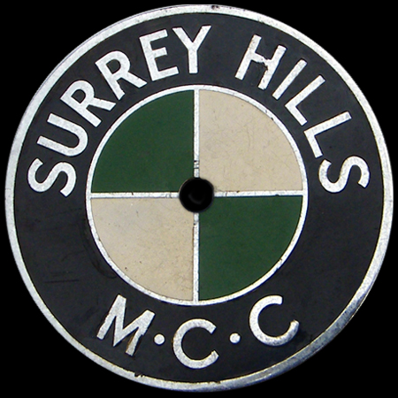 Surrey Hills Motor Cycle Club Car Badge