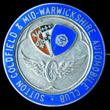 Sutton Coldfield & Mid Warwickshire Automobile Club Medallion