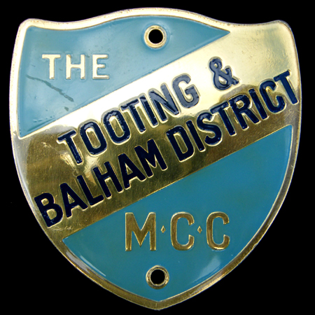 Tooting & Balham District M.C.C. Car Badge