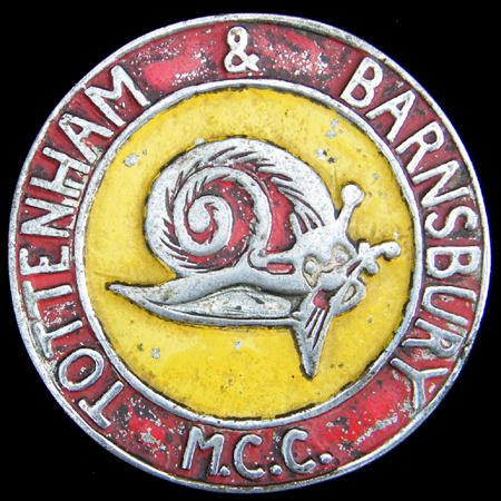 Tottenham & Barnsbury Motor Cycle Club Car Badge