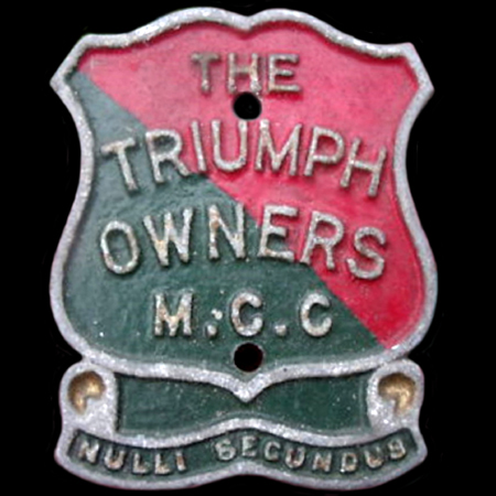 Triumph Owners M.C.C. Machine badge
