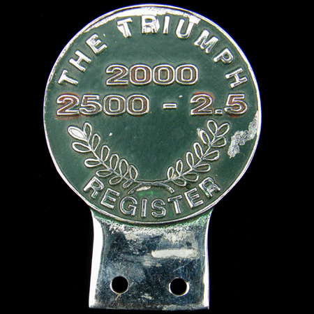 Triumph 2000 2500 2.5 Register Car Badge