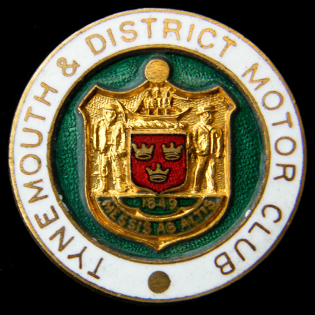 Tynemouth & district Motor Club lapel badge