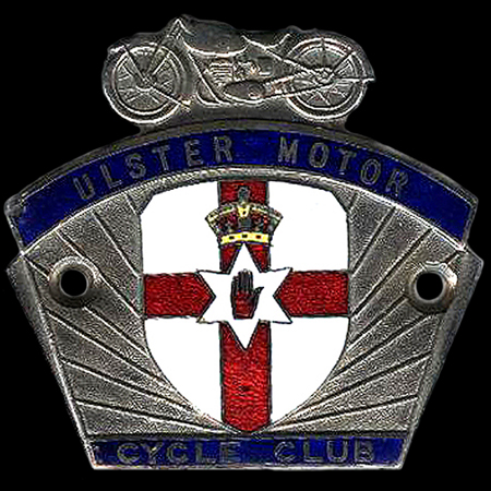 Ulster Motor Cycle Club Car Badge
