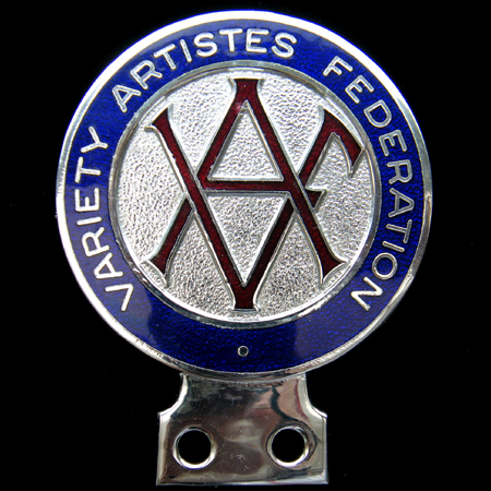 Variety Artists Federation Car Badge