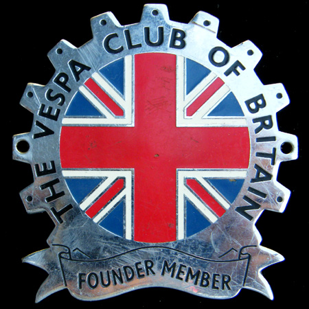 The Vespa Club of Britain Founder Member Cog Badge