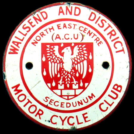 Wallsend and District Motor Cycle Club Car Badge