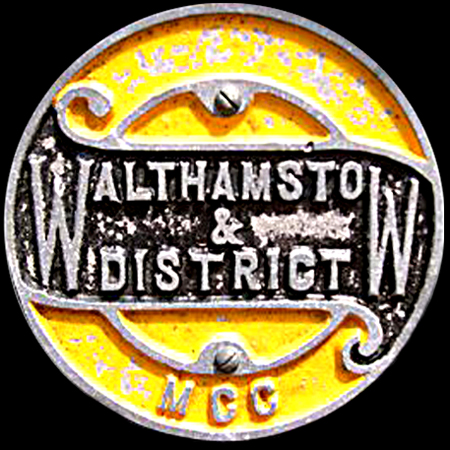 Walthamstow & District Motor Cycle Club Car Badge