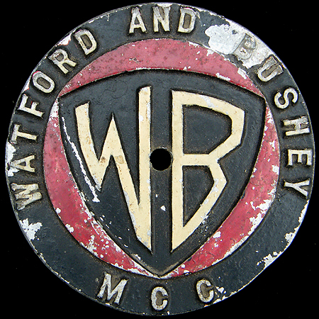 Watford and Bushey Motor Cycle Club Car Badge