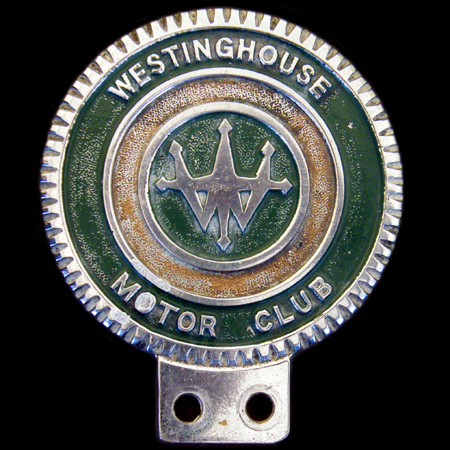 Westinghouse Motor Club Car Badge