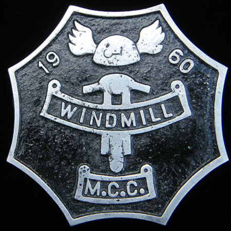 Windmill Motor Cycle Club Car Badges