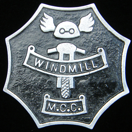 Windmill Motor Cycle Club Car Badge