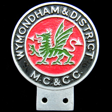 Wymondham & District Motor Cycle & Car Club Car Badge