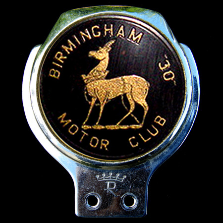 Birmingham 30 Motor Club Car Badge