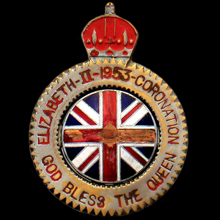 Elizabeth II 1953 Coronation God Bless the Queen Car Badge
