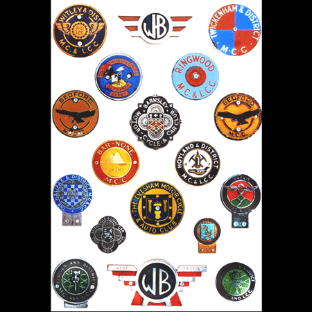 Display of  UK  Motor Cycle Club badges